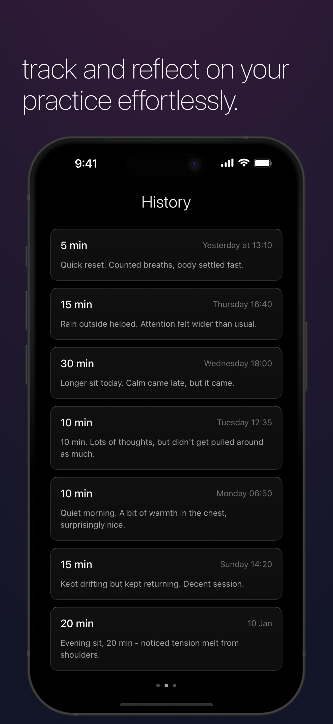 History screen